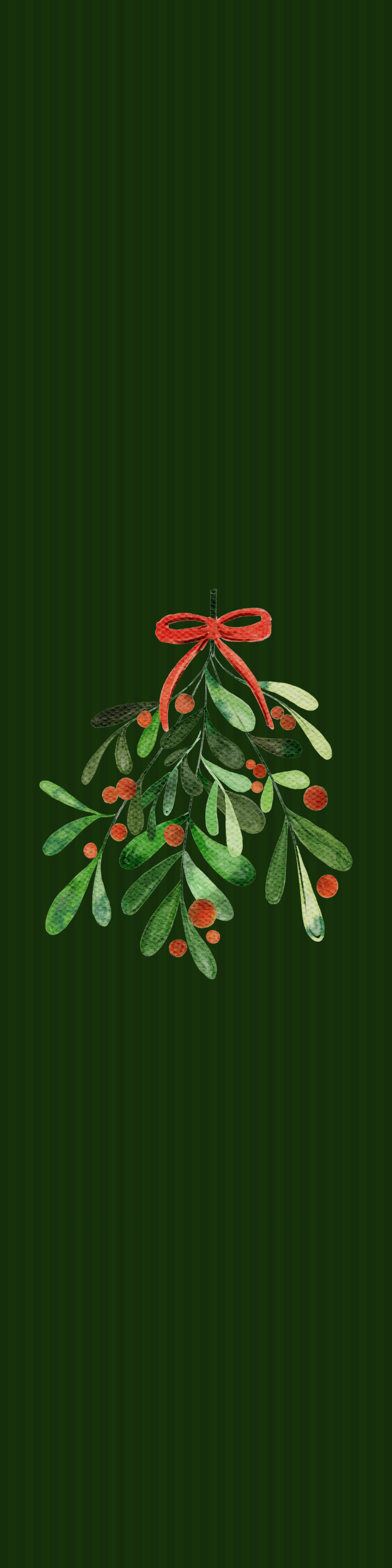 Dark Green Stripes Mistletoe III Table Runner (40 x 160cm)