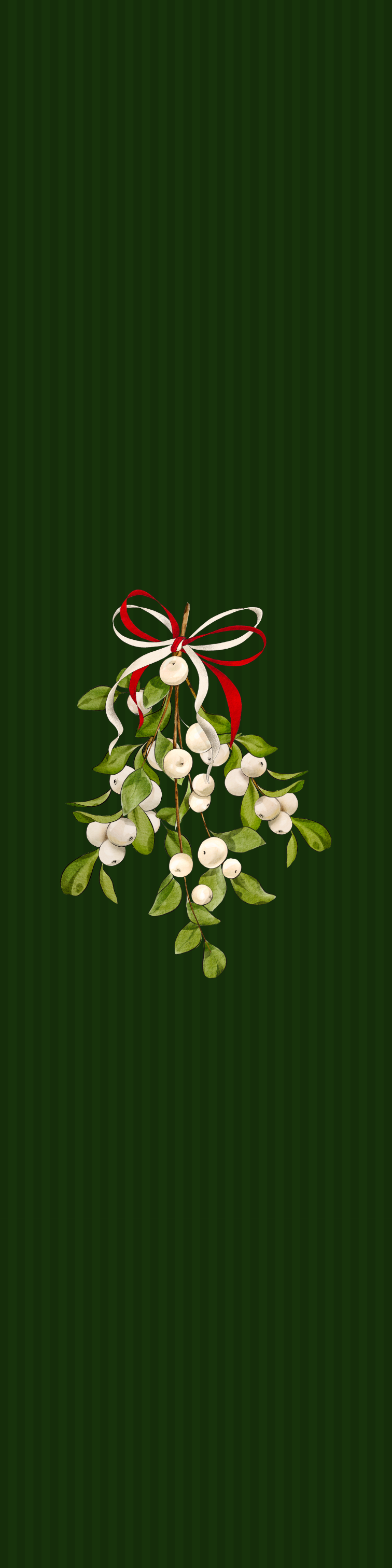 Dark Green Stripes Mistletoe I Table Runner (40 x 160cm)