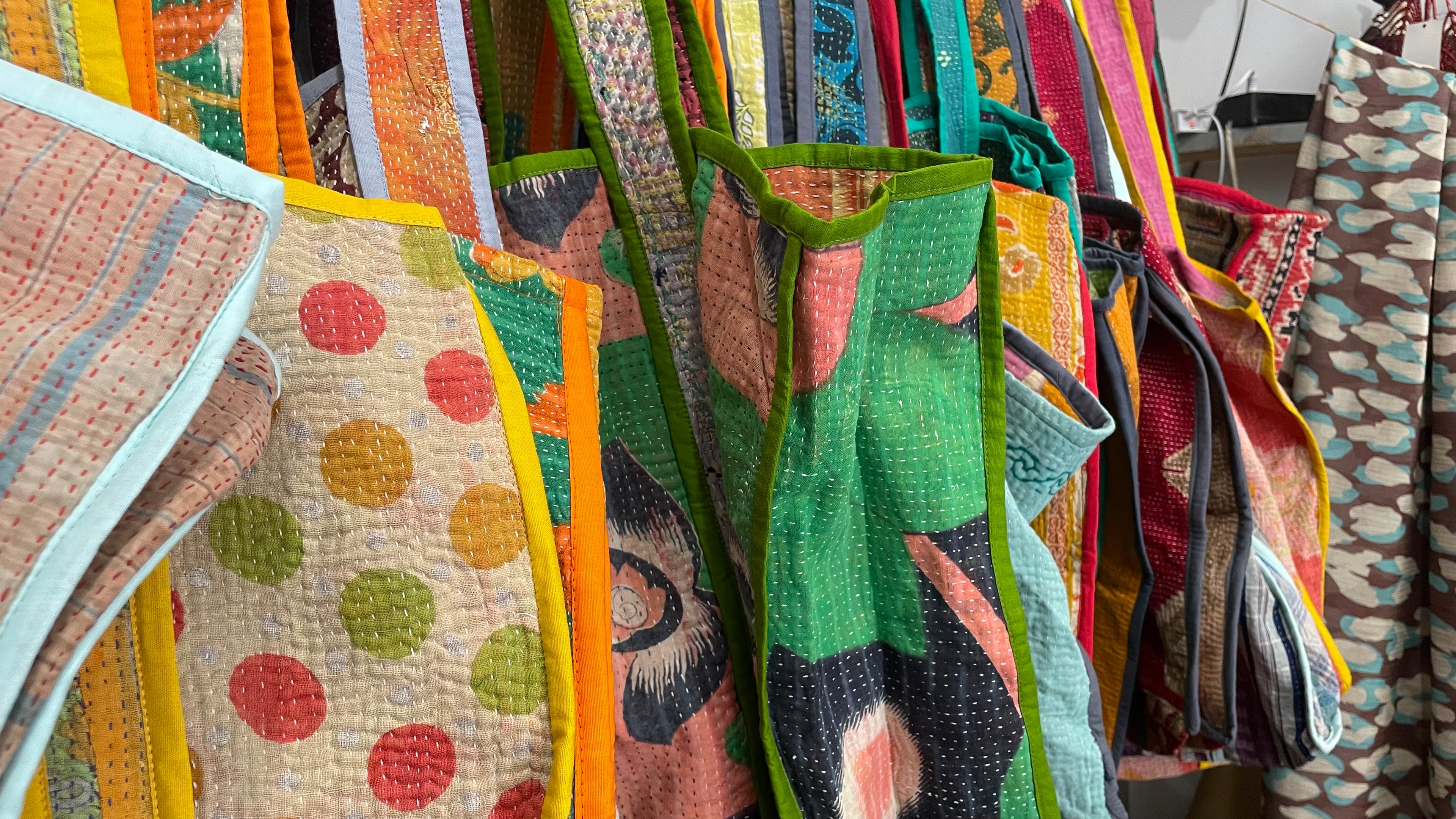 Kantha Tote Bag for Leisure and Beachwear